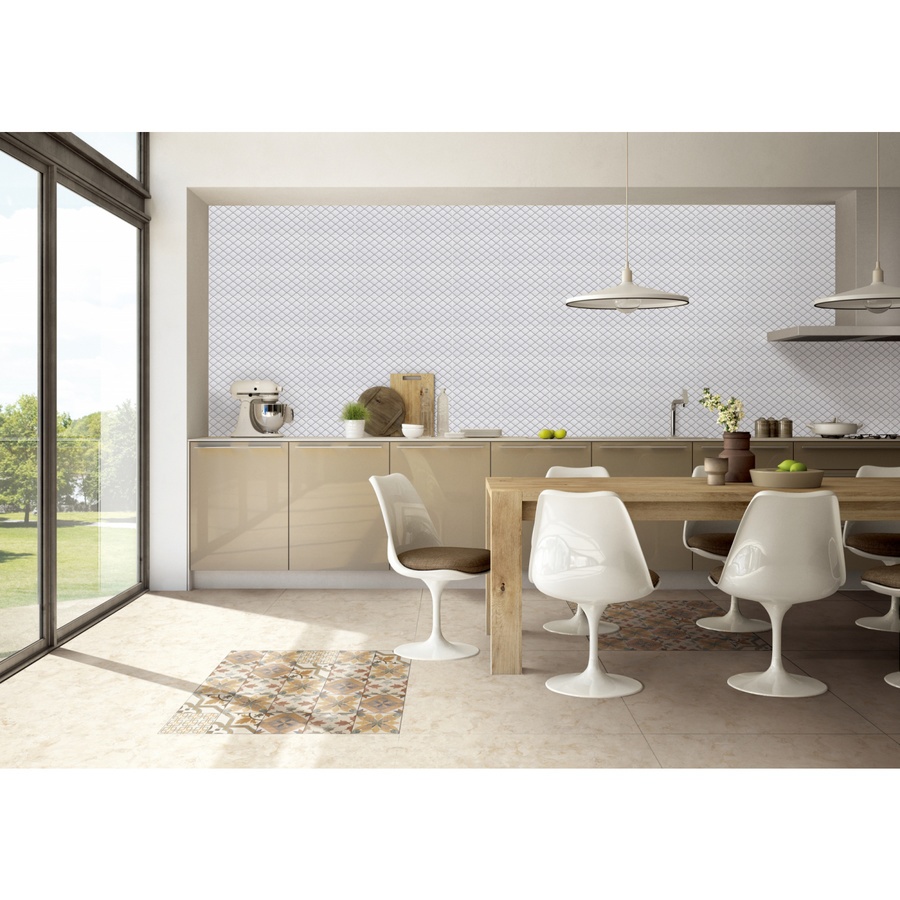 Marbella กระเบื้องเซรามิคปูผนัง 25X40 ซม. ไดมอนด์ ไวท์ TJ2502 Gloss (15P)