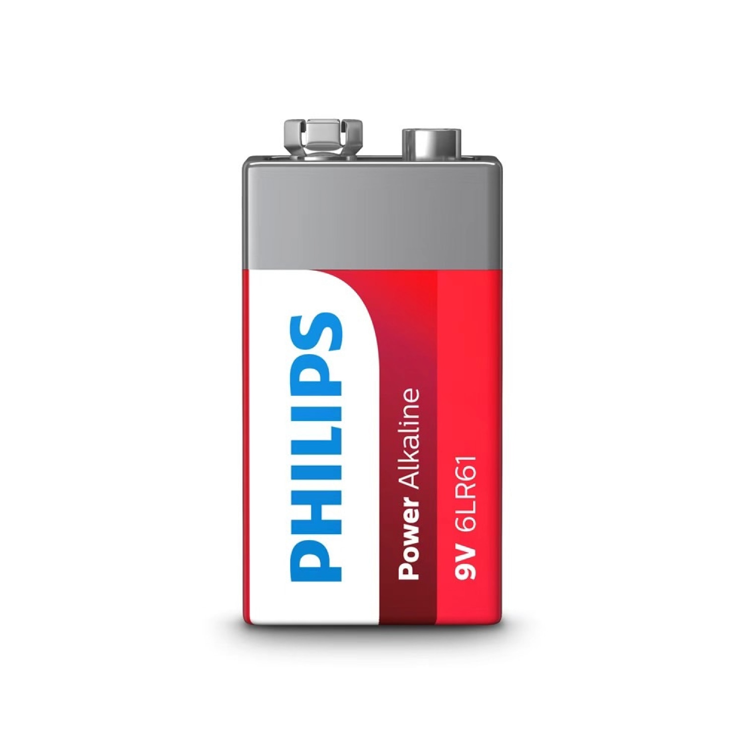 PHILIPS ถ่านไฟฉายอัลคาไลน์ Power Alkaline 1 ก้อน 9V สีไวน์แดง