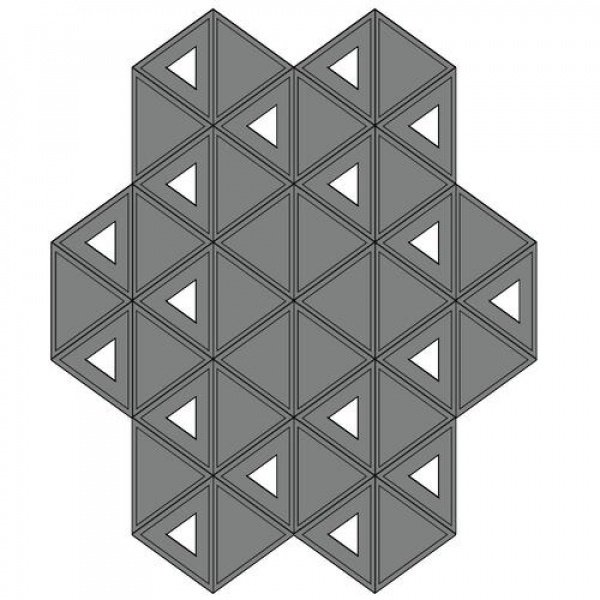 วีบล็อค อิฐบล็อกทึบ แบบสามเหลี่ยม ขนาด 19x16.50x9ซม.