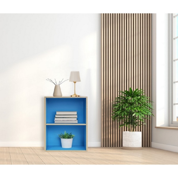 DELICATO ชั้นอเนกประสงค์ 2 ช่อง รุ่นอแมนด้า ขนาด 42x29x60 ซม. สีบีช / ฟ้า