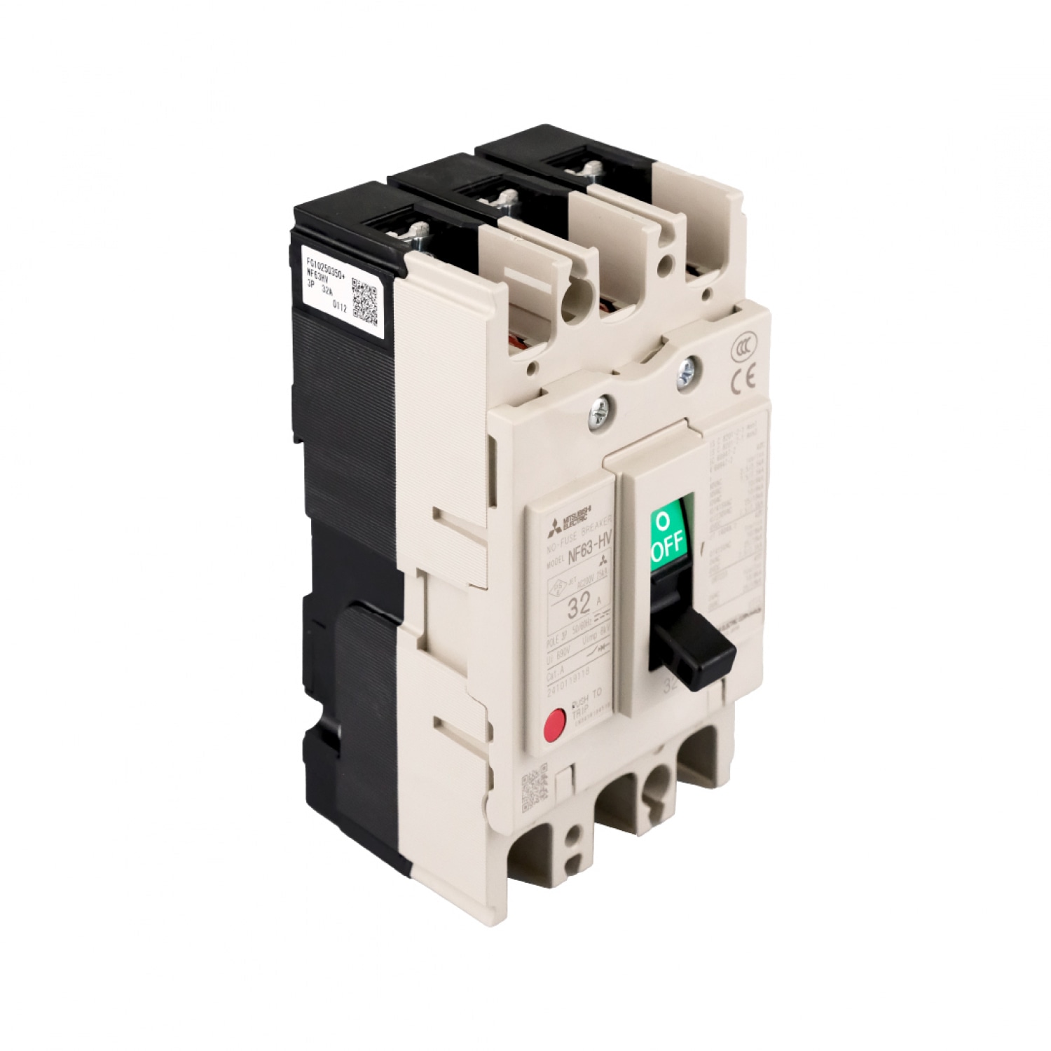 MITSUBISHI สวิตช์ตัดตอน BREAKER NF63 MITSUBISHI HV10/32 380 V Model NF63HV-3P32A-MT
