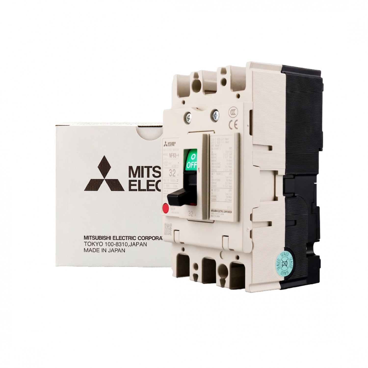 MITSUBISHI สวิตช์ตัดตอน BREAKER NF63 MITSUBISHI HV10/32 380 V Model NF63HV-3P32A-MT
