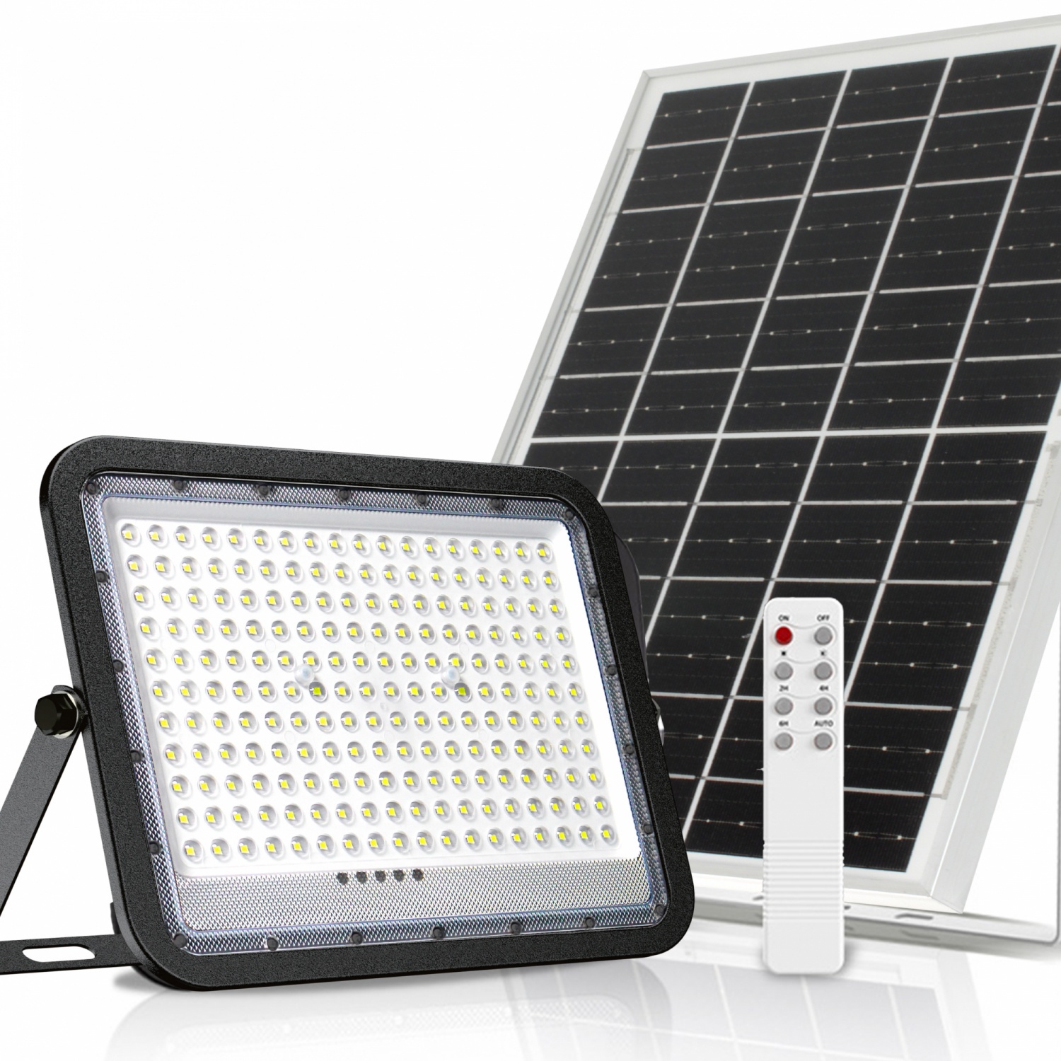 EILON โคมฟลัดไลท์โซล่าเซลล์ 200W Daylight รุ่น ZQ-YX-200W IP65 แสงขาวธรรมชาติ สีดำ