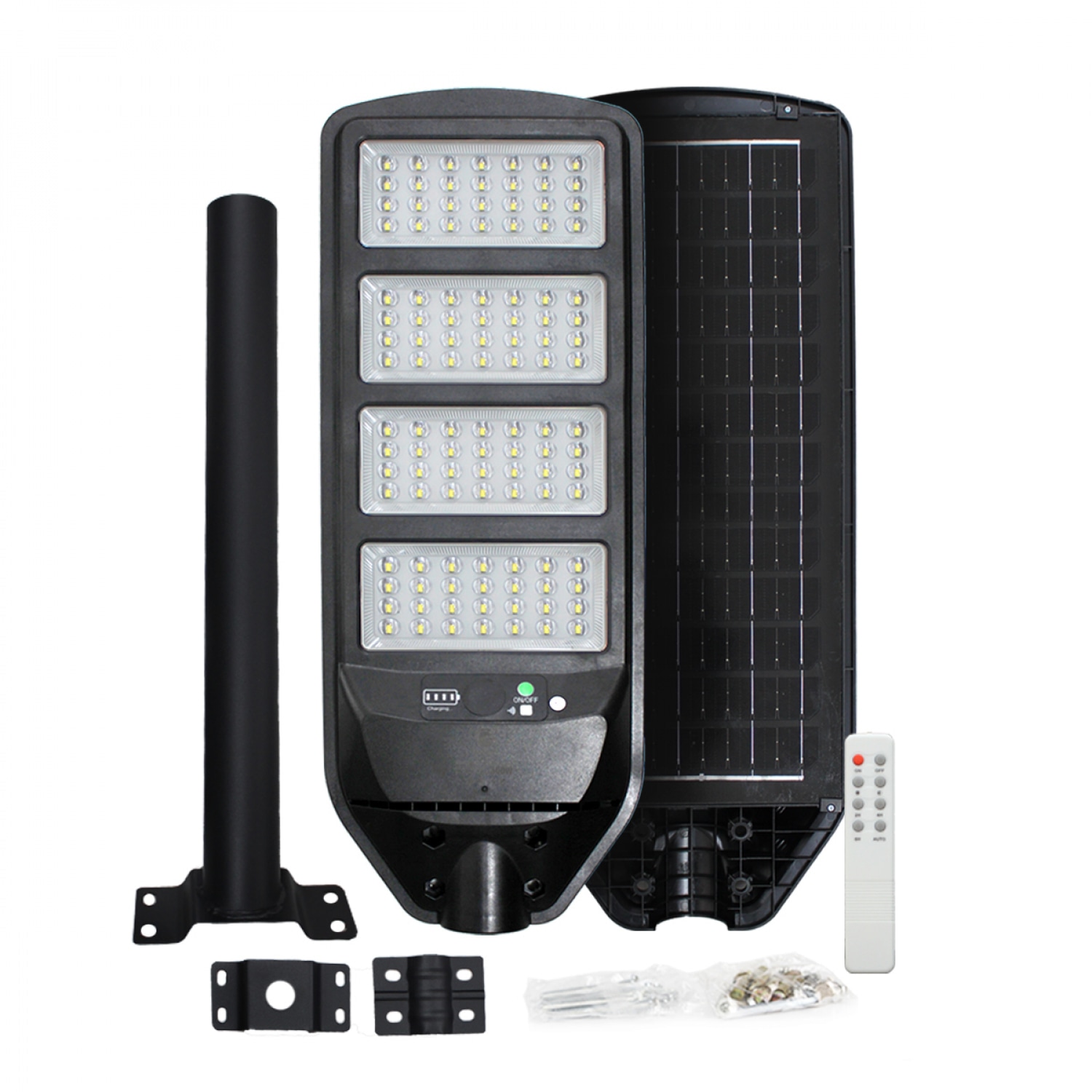 V.E.G.lighting โคมไฟถนนโซล่าเซลล์ 300W แสงขาว รุ่น ZQ-CJ2 สีดำ