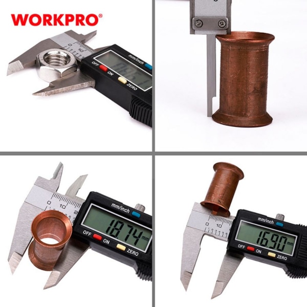 WORKPRO เวอร์เนียร์ดิจิทัลด้ามพลาสติก(150MM/6) ขนาด 6 นิ้ว รุ่น WP266004