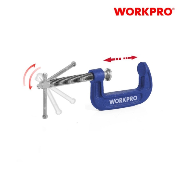 WORKPRO ปากกาจับชิ้นงานรูปตัวซี (C-Clamp) ขนาด 150มม.(6 นิ้ว) รุ่น WP232020