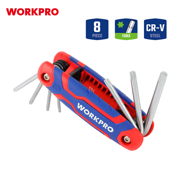 WORKPRO ชุดประแจแอลหัวทอร์คแบบพับได้ 8 ชิ้น รุ่น WP222021