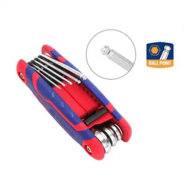 WORKPRO ชุดประแจแอลหกเหลี่ยมแบบพับได้ 8 ชิ้น HEX KEY SET(METRIC) รุ่น WP222020