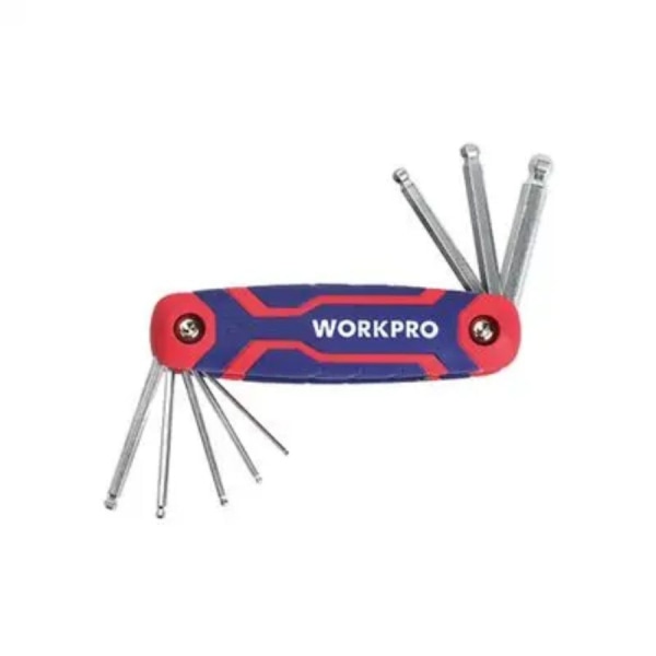 WORKPRO ชุดประแจแอลหกเหลี่ยมแบบพับได้ 8 ชิ้น HEX KEY SET(METRIC) รุ่น WP222020