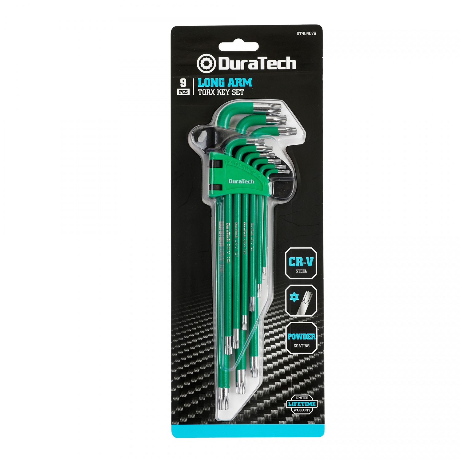 Duratech ชุดประแจแอล หกเหลี่ยม หัวทอร์ก 9 ชิ้น แบบยาว (เมตริก) รุ่น DT404076