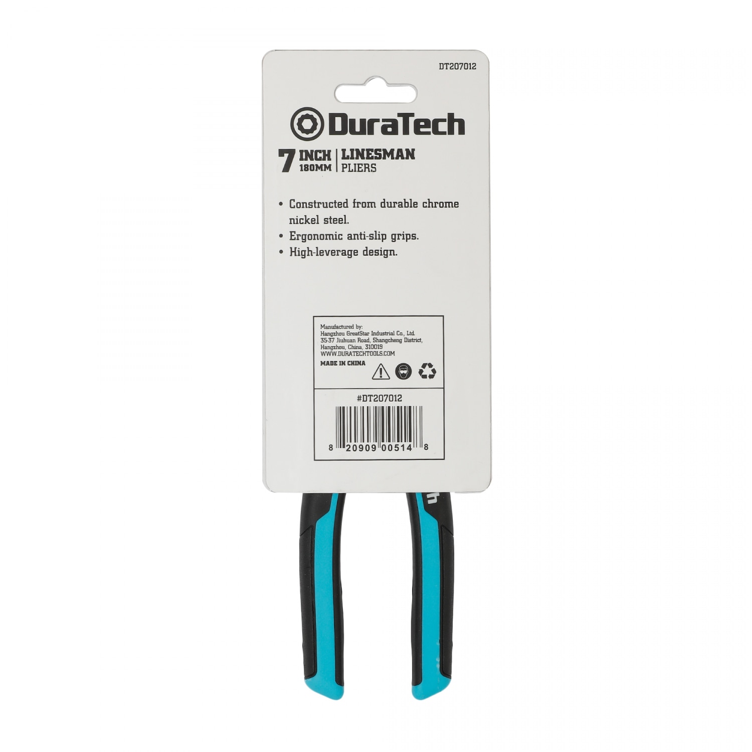 Duratech คีมปากจิ้งจก CR - V ขนาด 7 นิ้ว รุ่น DT207012
