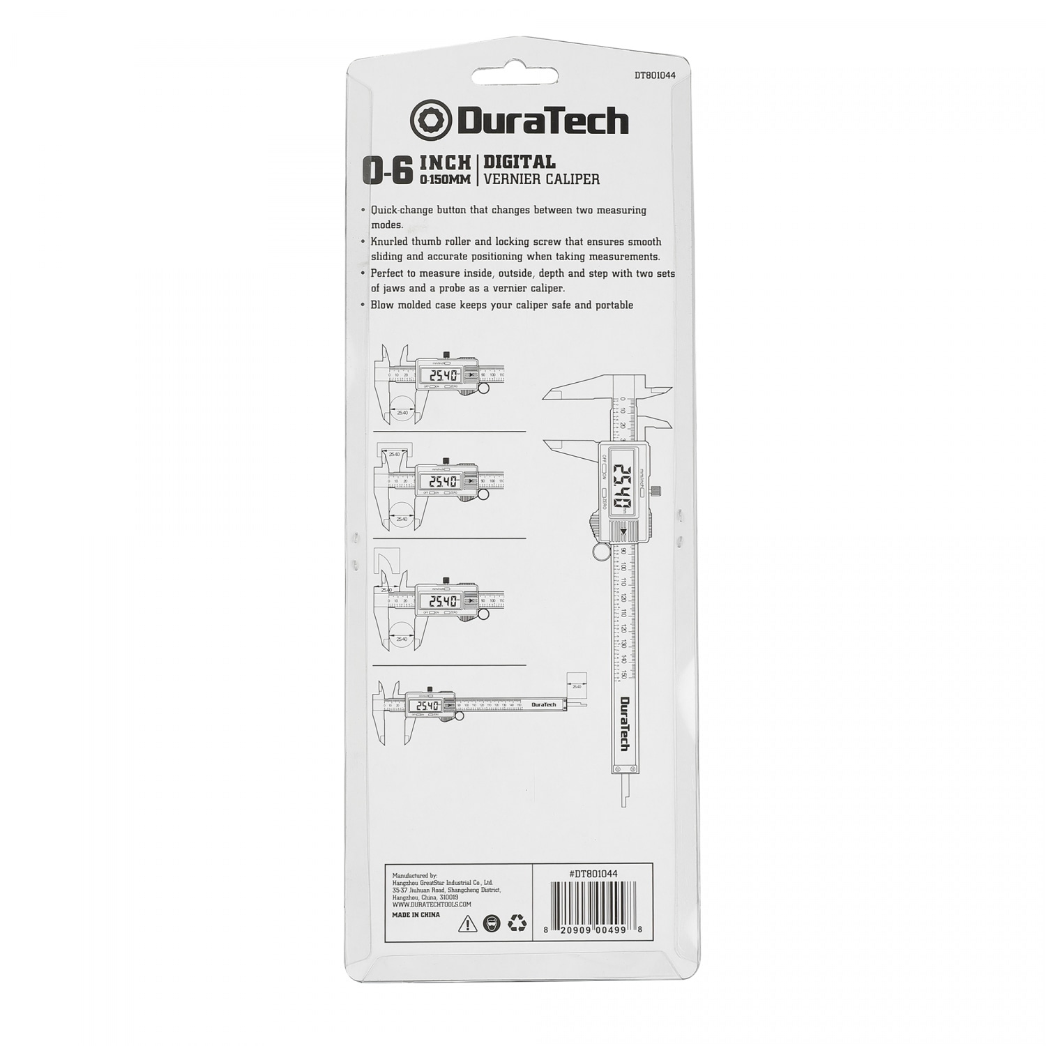 Duratech เวอร์เนียดิจิตอล ขนาด 6 นิ้ว (150 มม.) รุ่น DT801044