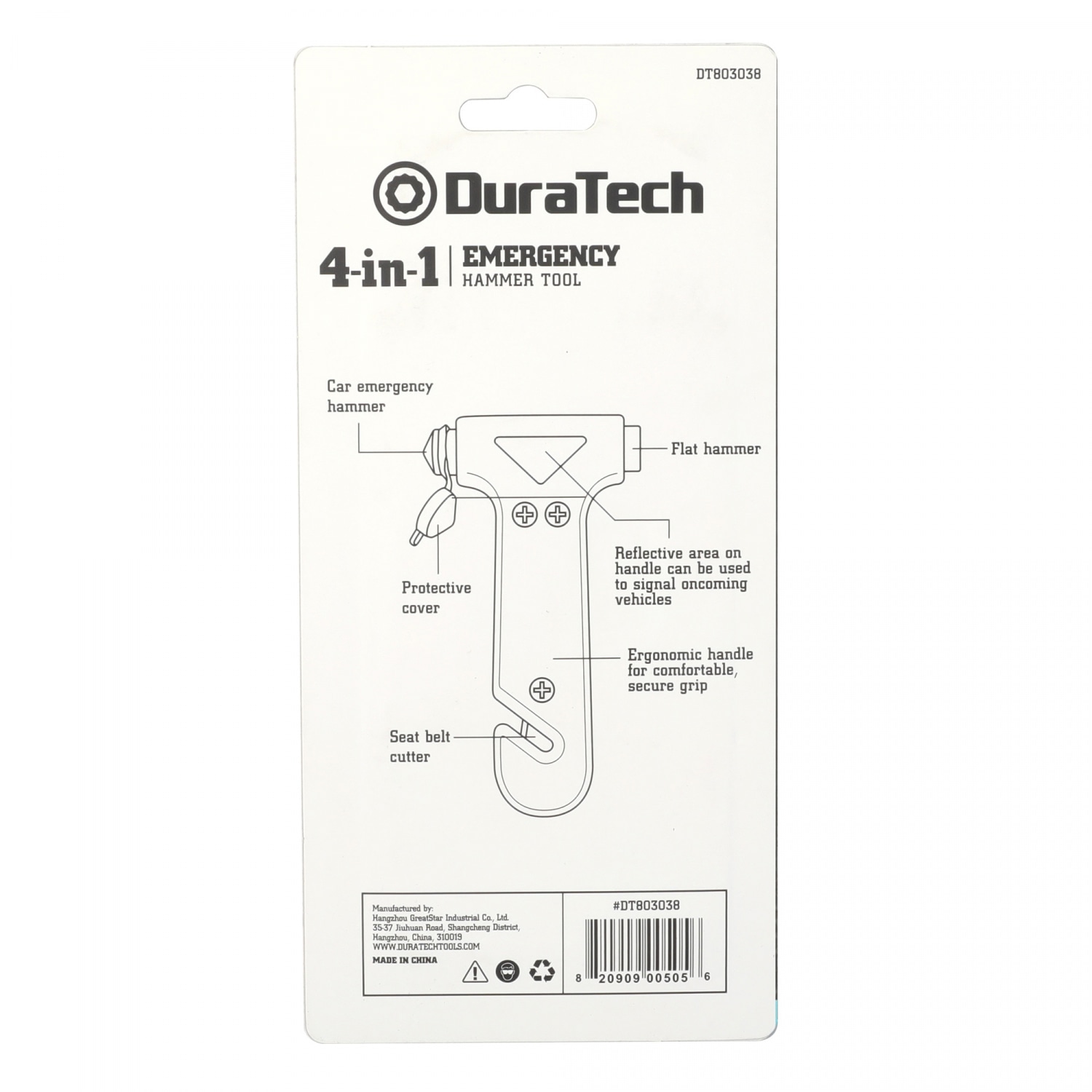 Duratech ค้อนนิรภัย 4 in 1 รุ่น DT803038