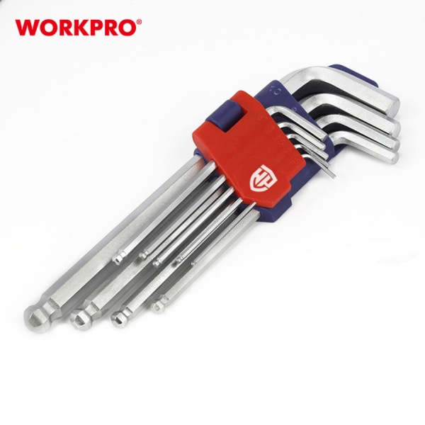 WORKPRO ชุดประแจแอลโลหะหัวบอล 9 ชิ้น WP222006