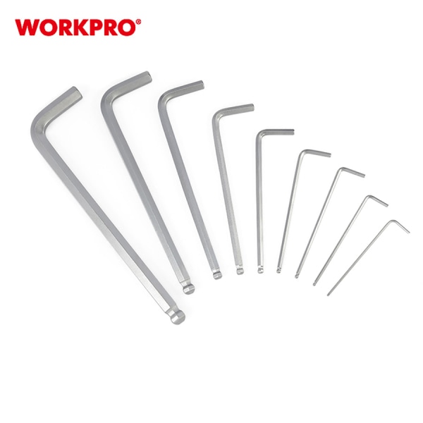 WORKPRO ชุดประแจแอลโลหะหัวบอล 9 ชิ้น WP222006