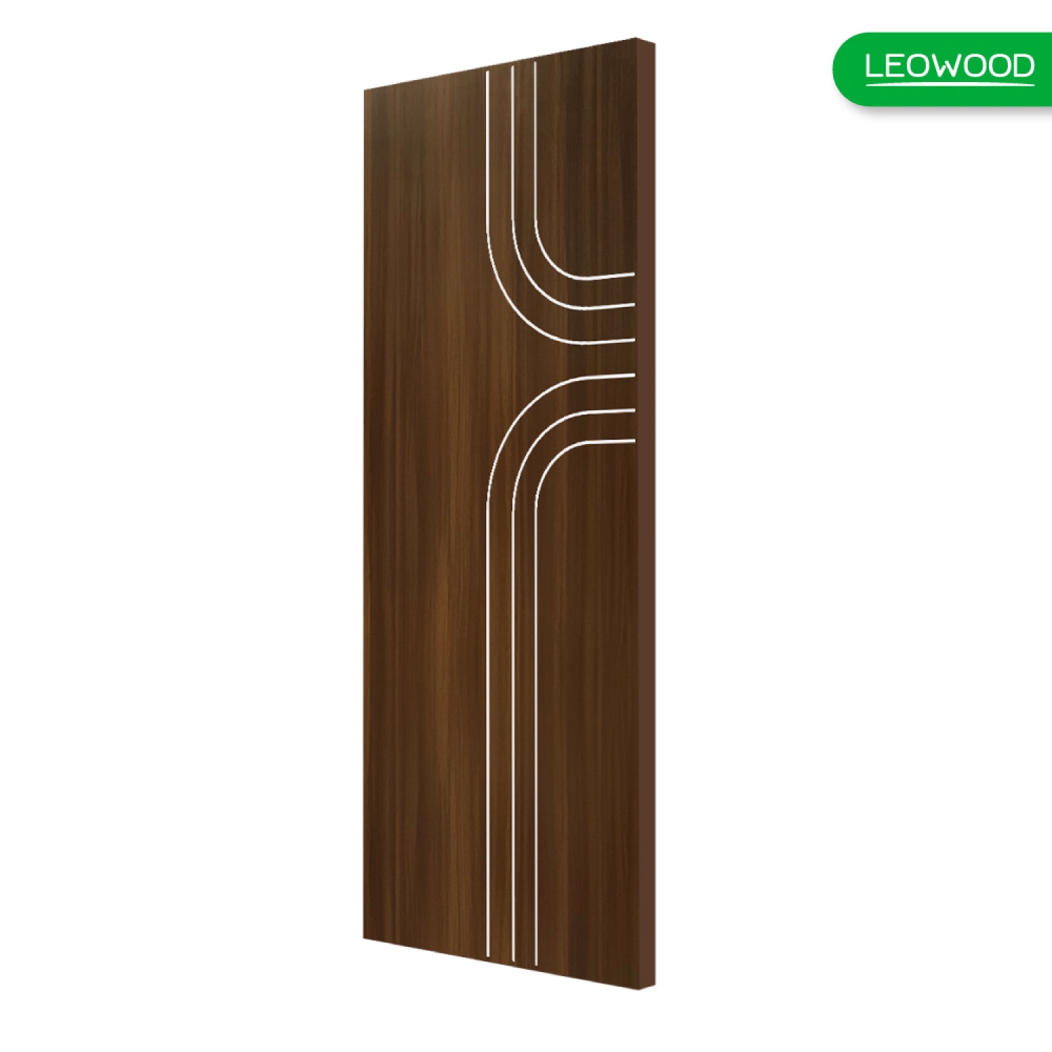 LWD ประตู UDoor UPVC ลาย P2 ขนาด 3.5x80x200 ซม. สี Black Teak