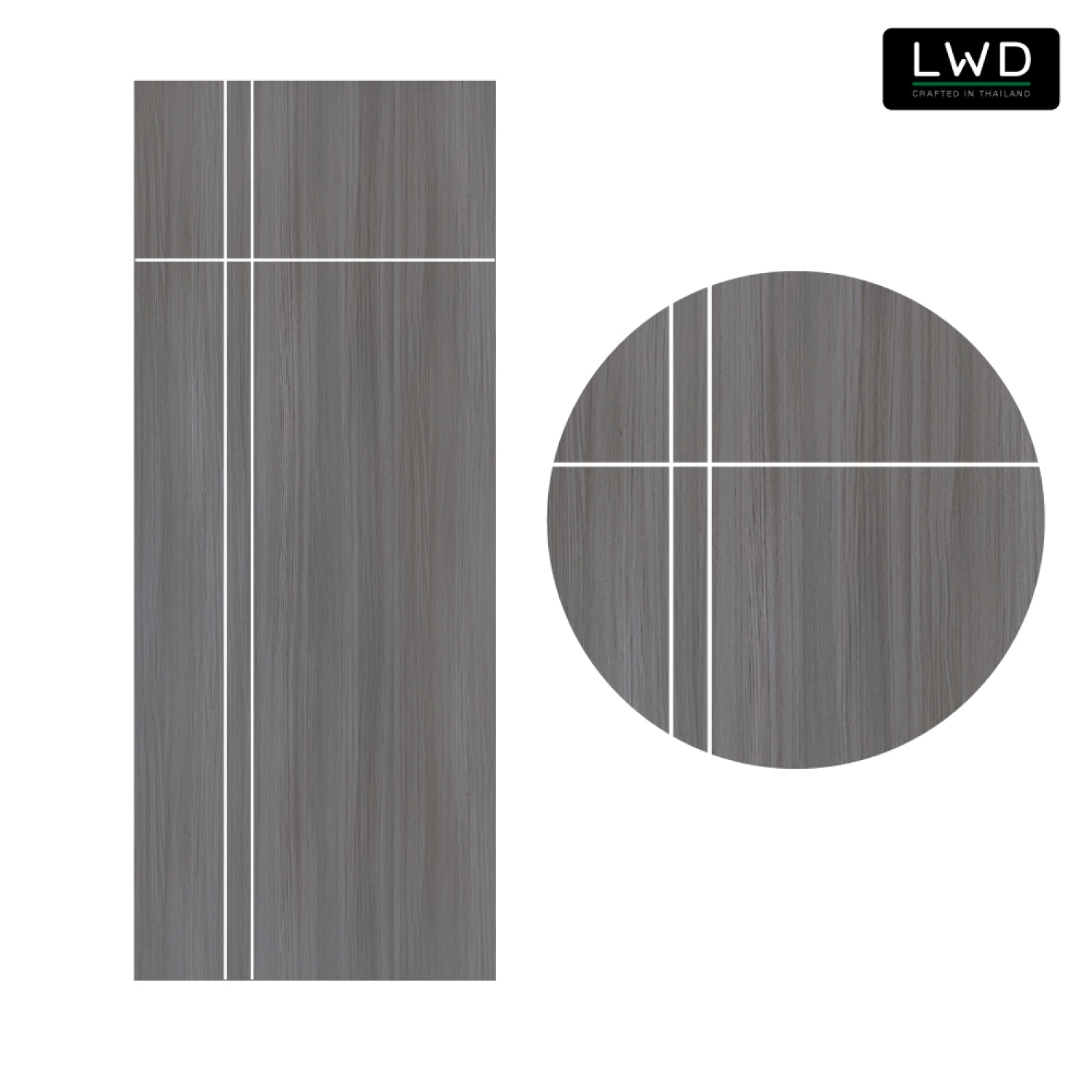 LWD ประตู UPVC ห้องน้ำ Light Gray ลาย 3 ขนาด 80x200 ซม.