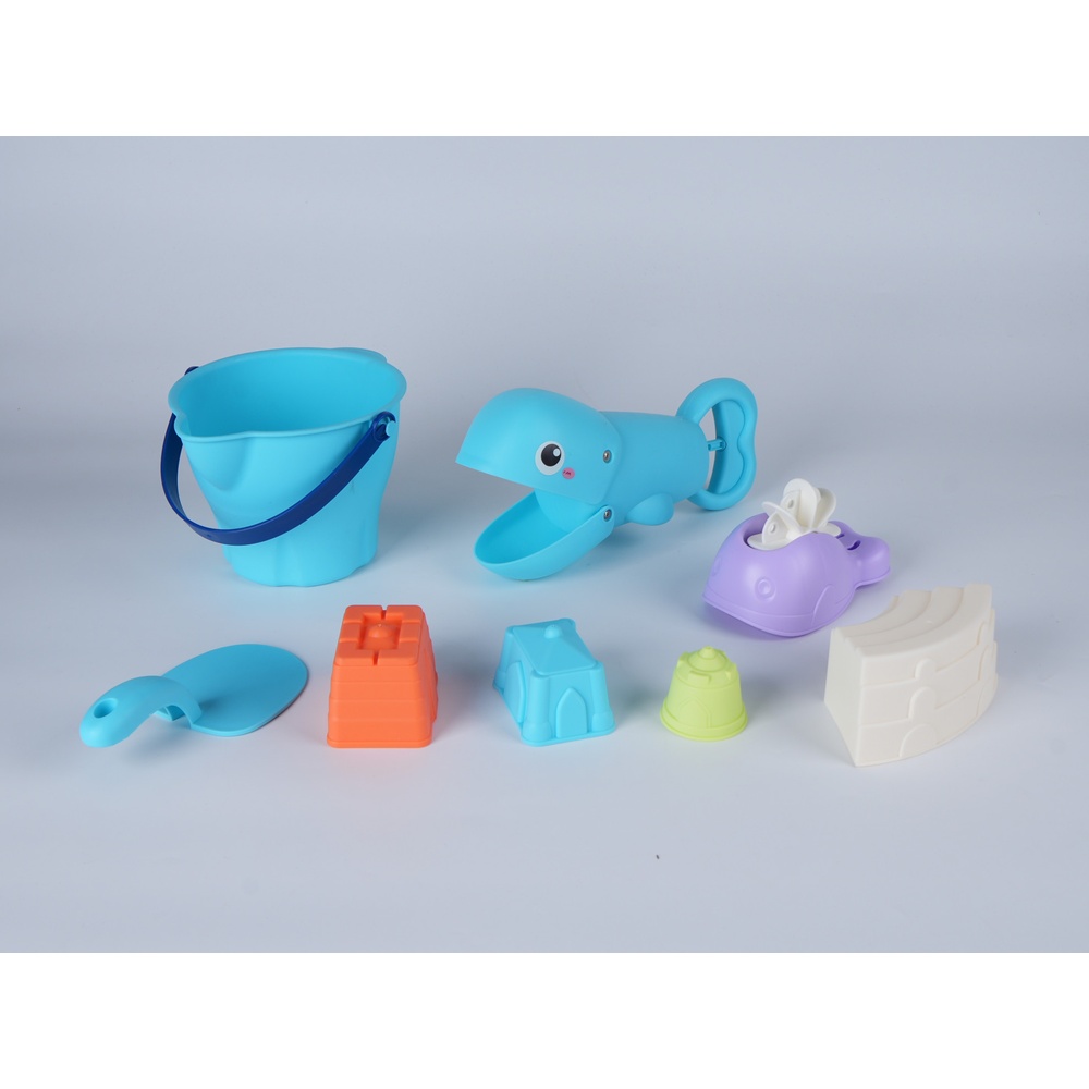 TOYS ของเล่นชุดถังชายหาดและอุปกรณ์ 8 ชิ้น รุ่น HG-1202 ขนาด 26x18x16 ซม. คละสี