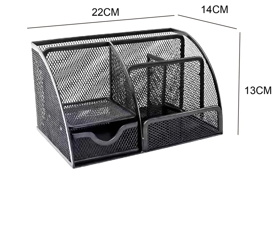 SMITH ที่วางปากกาและเครื่องเขียนลวดเคลือบ TG59904 ขนาด 22x14x13 ซม.สีดำ