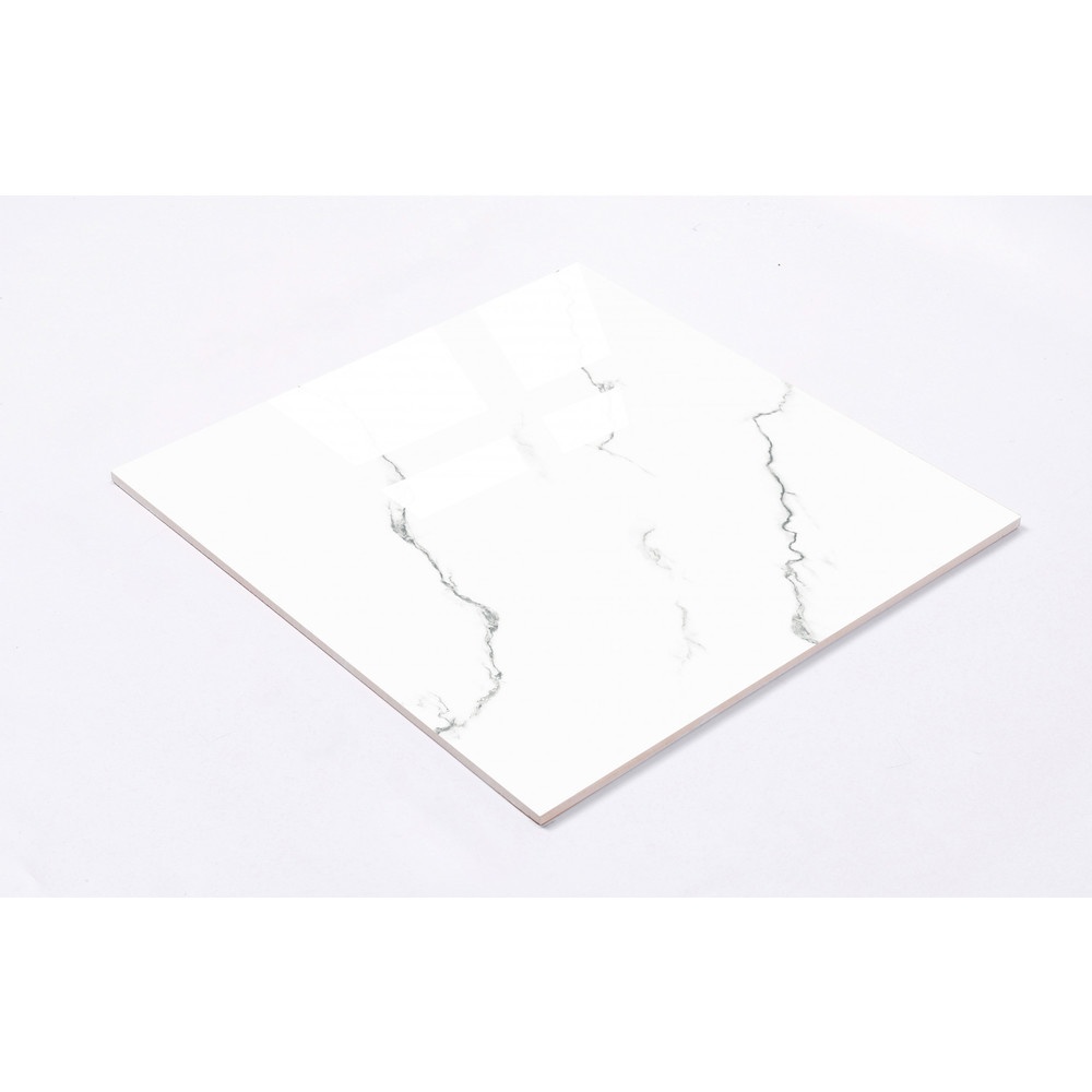 Marbella กระเบื้องพอร์ซเลนปูพื้น 60x60 ซม. รุ่น คาราร่า ไวท์ คลาสสิก TSJ68 ผิวเงา random (4P)
