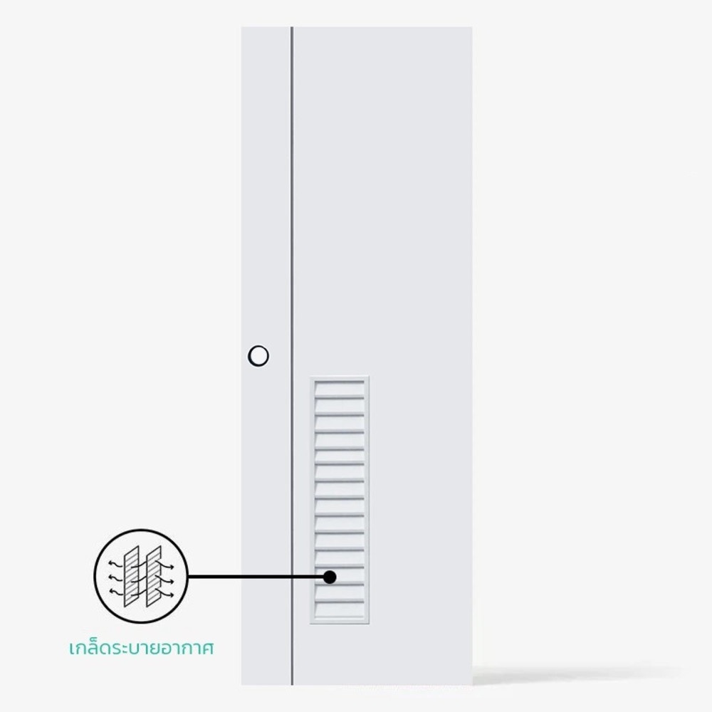 ECO-DOOR ประตูภายใน uPVC เอ็กซ์ทรูชั่น รุ่น XG3 ขนาด 70x200 ซม. สีขาว (เจาะลูกบิด)