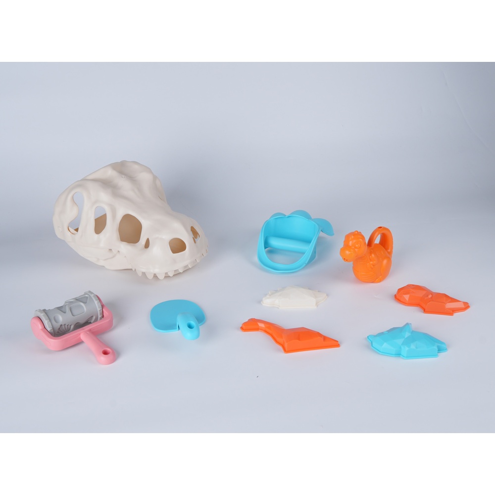 TOYS ของเล่นชุดถังชายหาดไดโนซอร์และอุปกรณ์ 9 ชิ้น รุ่น HG-1127 ขนาด 28x18x16 ซม. คละสี