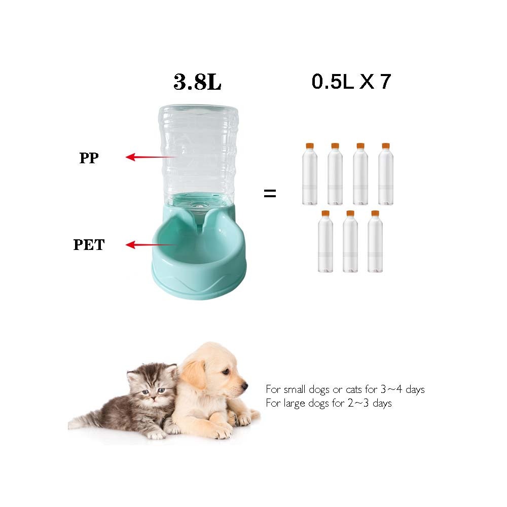 DUDUPETS ชามให้น้ำสัตว์เลี้ยงอัตโนมัติ 3.8 ลิตร รุ่น NILA 18x27x27ซม. สีเขียวอ่อน
