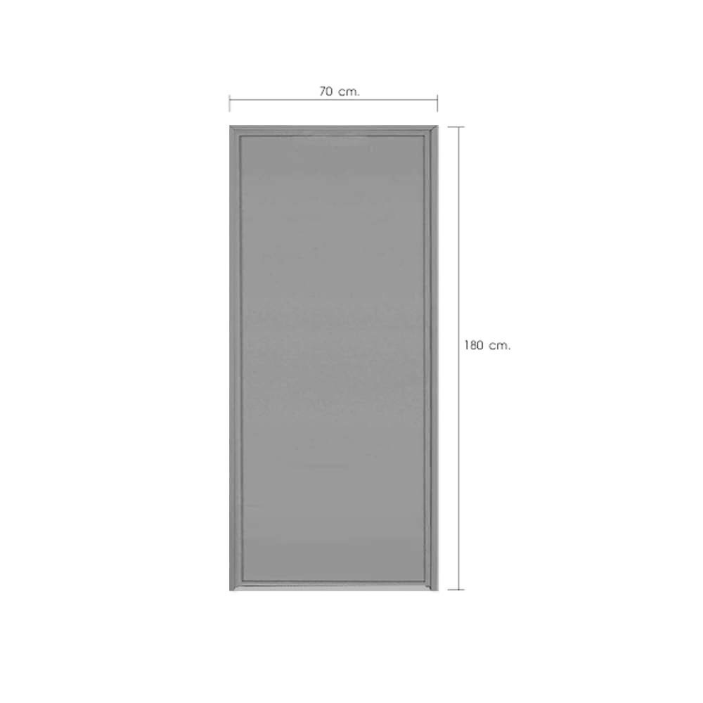 WELLINGTAN ประตูพีวีซีบานทึบพร้อมวงกบ รุ่น G1 70x180ซม. สีเทา (ไม่เจาะลูกบิด)