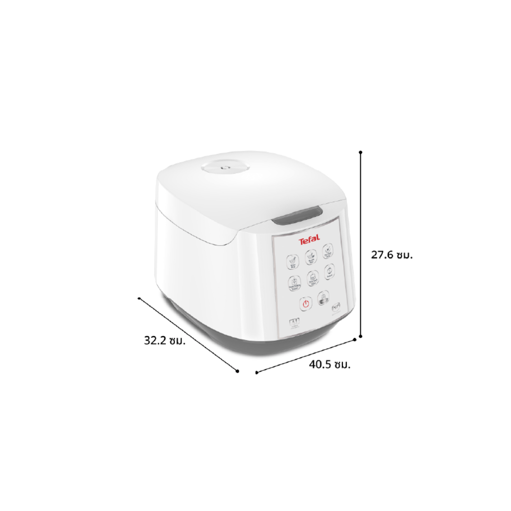 TEFAL หม้อหุงข้าวดิจิตอล ขนาด 1.8 ลิตร รุ่น RK732 สีขาว