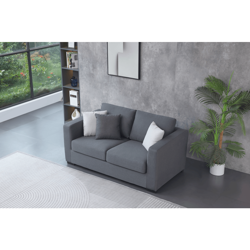 PULITO โซฟาผ้า 2 ที่นั่ง 160x90x85 ซม. รุ่น GRISE สีเทา