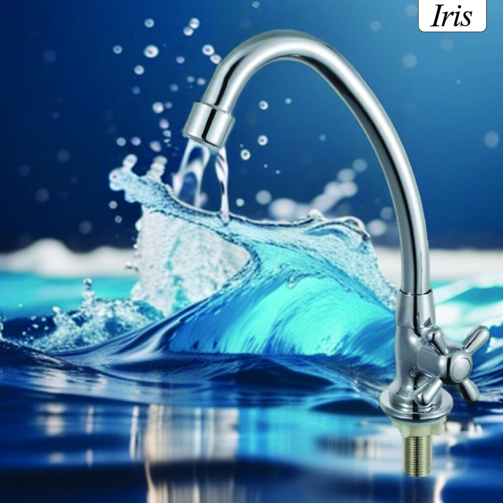 Iris ก๊อกอ่างล้างจานทองเหลือง แบบติดเคาน์เตอร์ รุ่น 74310