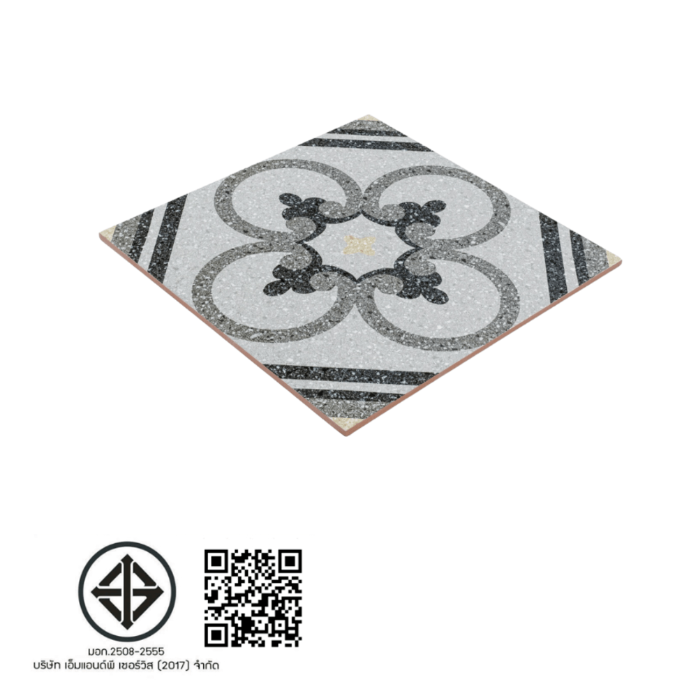 Marbella กระเบื้องเซรามิคปูพื้น 40X40 ซม. รุ่น คลาสสิคฟลาวเวอร์ JMZ40215 Matt (12P)