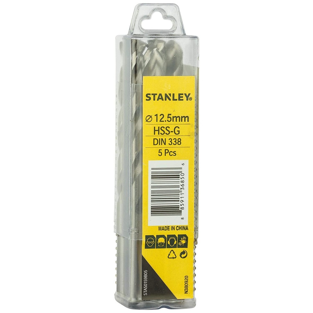 STANLEY ดอกเจาะเหล็ก HSS 12.5 มม. (แพ็ค 5) รุ่น STA50159B05