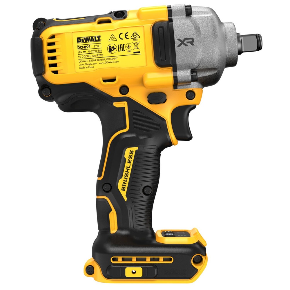 DEWALT บล็อกกระแทกไร้สายไร้แปรงถ่าน 20V Max DCF891N-B1 (เฉพาะตัวเครื่อง)