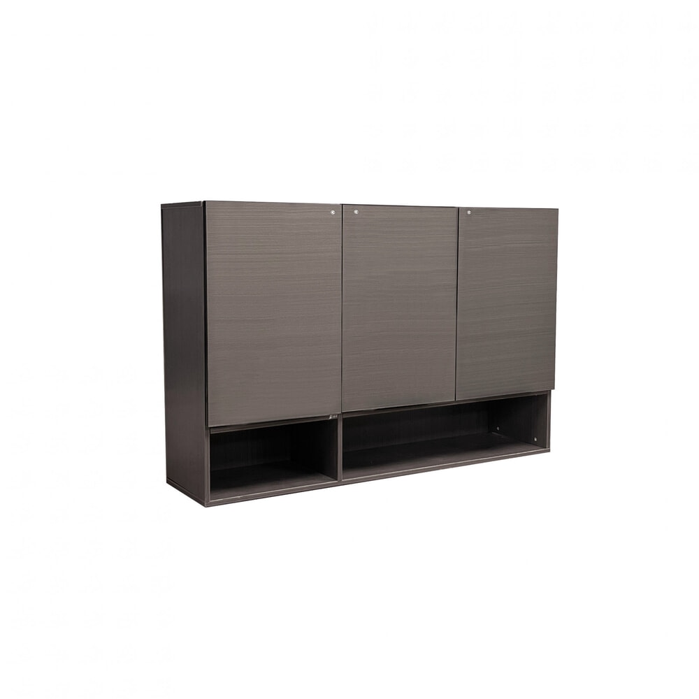 CLOSE ตู้แขวนไฮกลอสพร้อมชั้นวาง ขนาด 120×30×80 ซม. CALISTA สีไม้ธรรมชาติ (1/2)