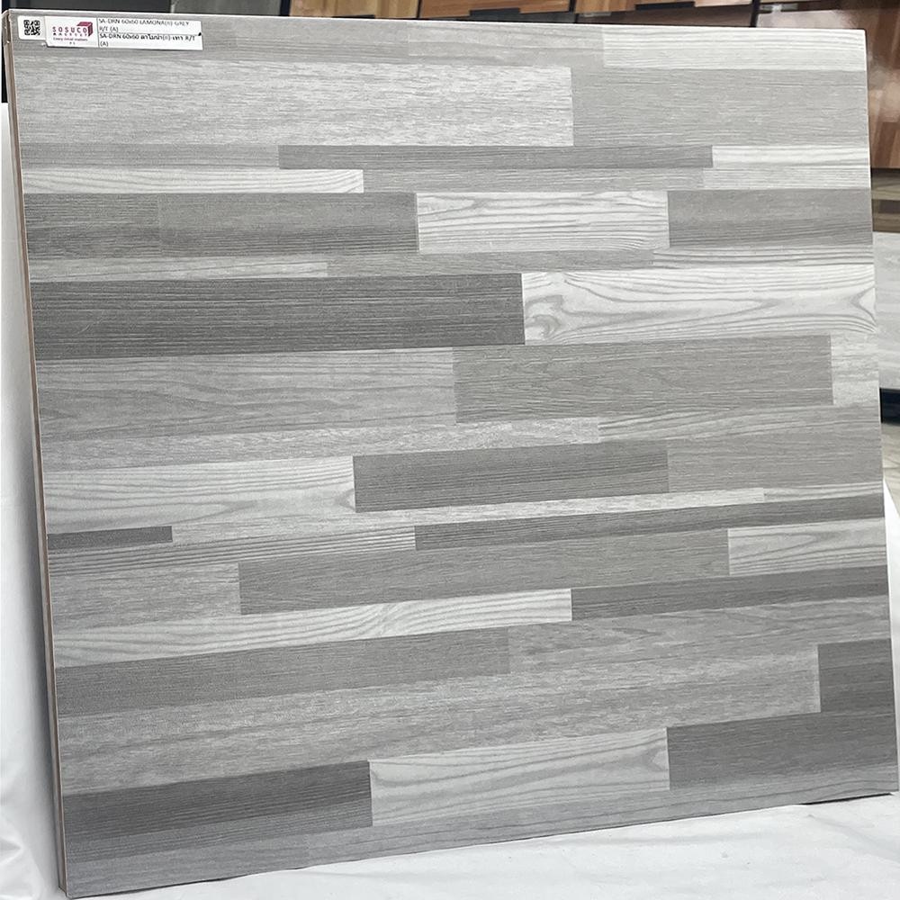 SOSUCO กระเบื้องเซรามิคปูพื้น 60x60 ซม. ลาโมน่า-เทา Satin (4P)