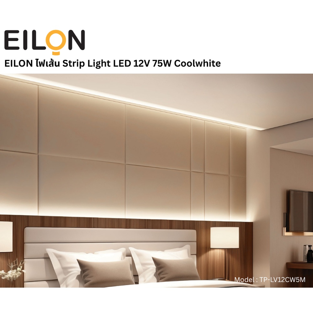 EILON ไฟเส้น Strip Light LED 12V 75W Cool White รุ่น TP-LV12CW5M ยาว 5 เมตร