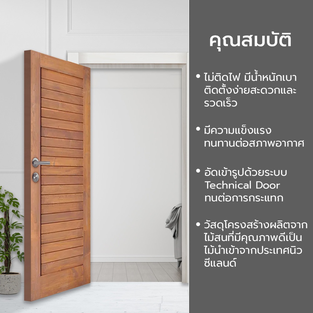 ประตูไม้ดักลาสเฟอร์เบรินแอช Eco Ezero 3 80x200 cm.