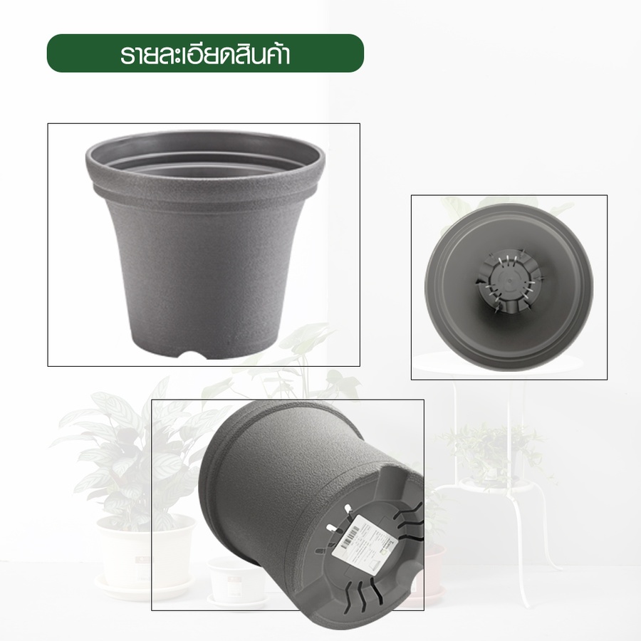 Tree’ O กระถางต้นไม้ รุ่น PY-2018GY ขนาด 20 x 20 x 16 ซม. (8นิ้ว) สีเทา