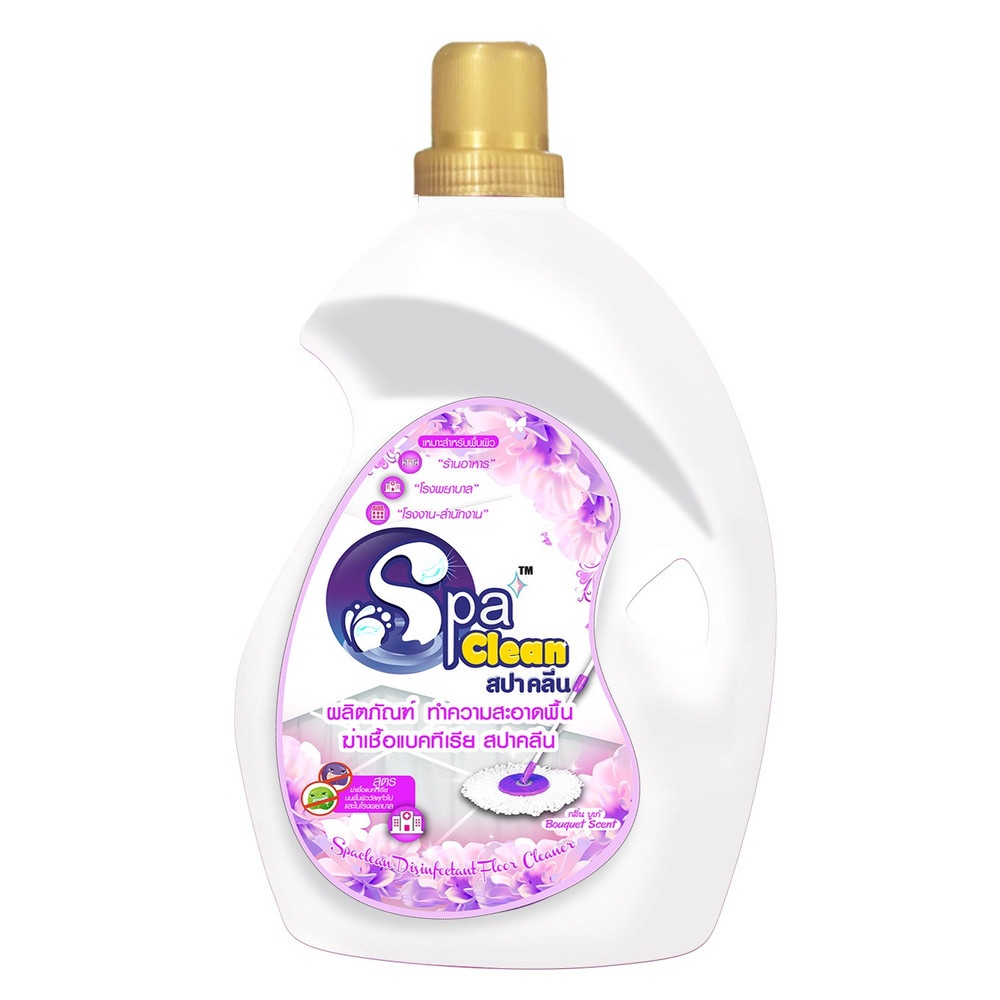 SPACLEAN สปาคลีน น้ำยาทำความสะอาดพื้น-ฆ่าเชื้อแบคทีเรีย 3500มล. กลิ่นบูเก้