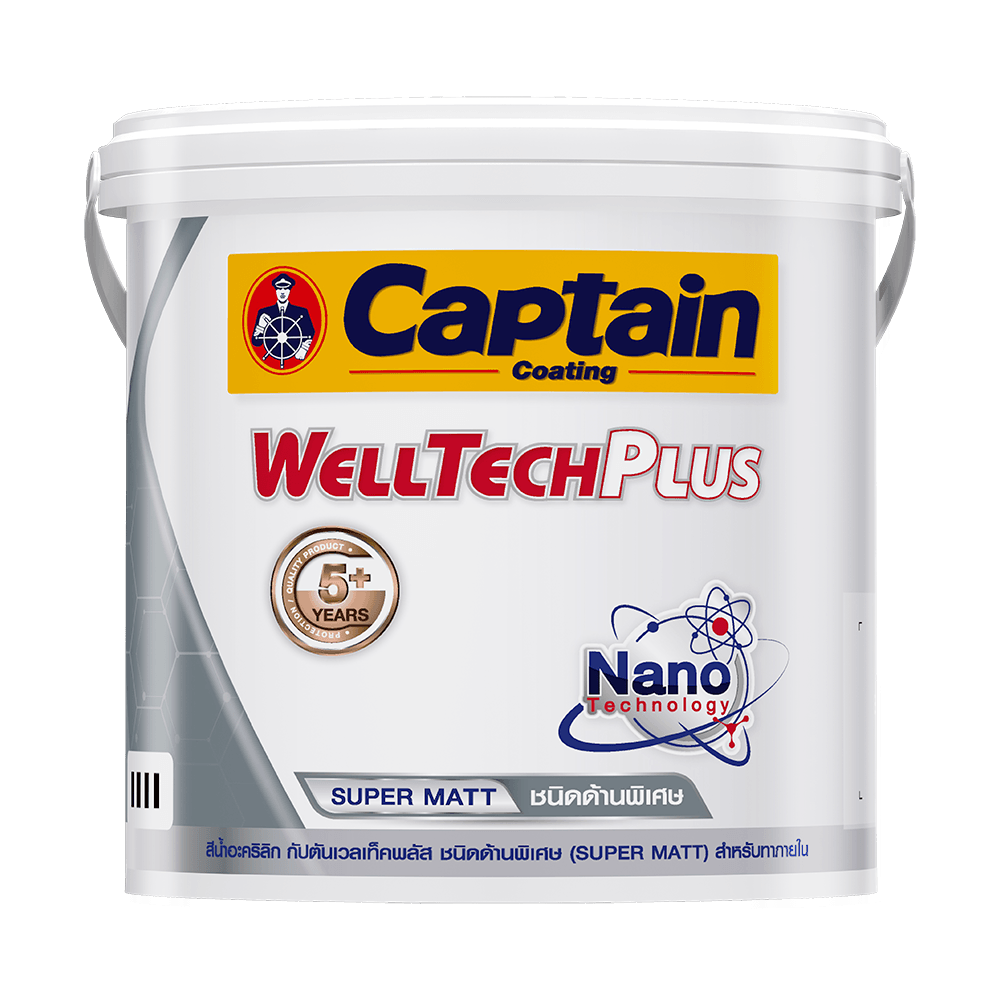 Captain สีทาฝ้าเพดาน เวลเทค ด้าน #0W100 1 กล. สีขาว
