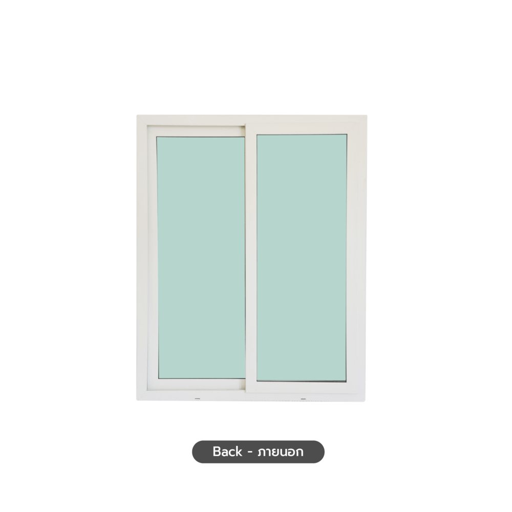 WELLINGTAN (VERTA) หน้าต่างไวนิลบานเลื่อน SS GW001 ขนาด 120x150ซม. สีขาว พร้อมมุ้ง