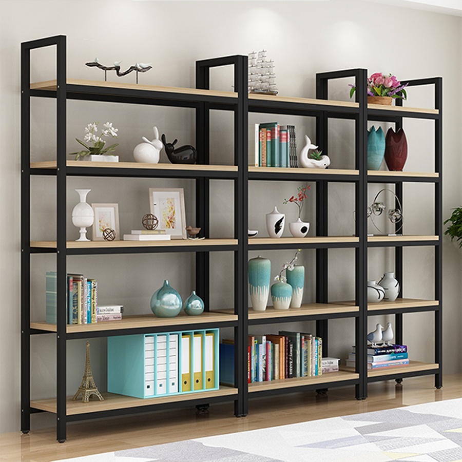 DELICATO ชั้นวางของเหล็กพื้นไม้ MDF 5 ชั้น รุ่น HY05026 ขนาด 30x120x182 ซม. สีไม้