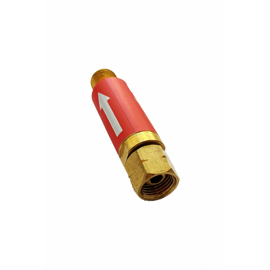 BISON ข้อต่อกันไฟย้อน 9/16 ด้านเกจ์แก๊ส สีแดง (Gas)