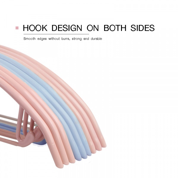 SAKU ไม้แขวนเสื้อเหล็กเคลือบกันลื่น รุ่น YM04 ขนาด 40.5x21x1.0ซม. สีชมพู แพ็ค 5 ชิ้น