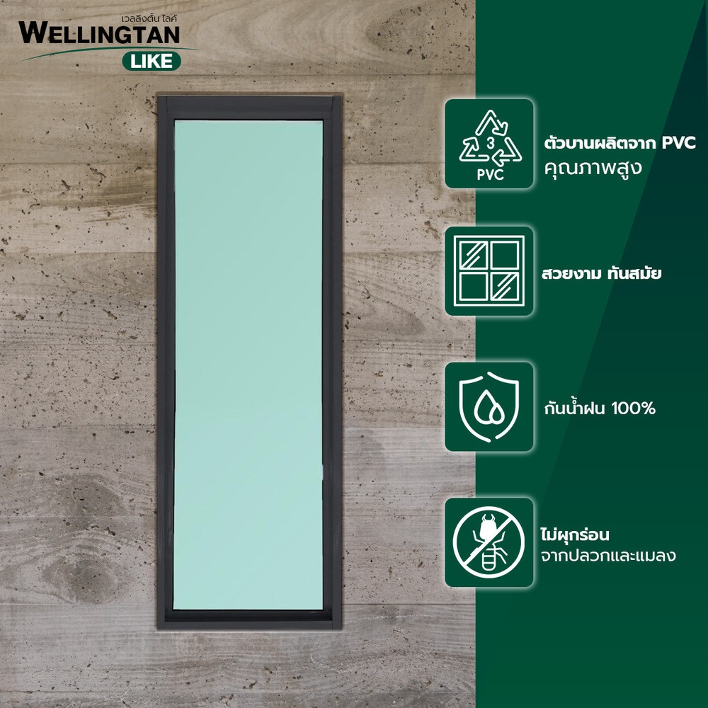 WELLINGTAN (LIKE) ช่องแสงอะลูมิเนียม 100 x 40 ซม. สีดำ
