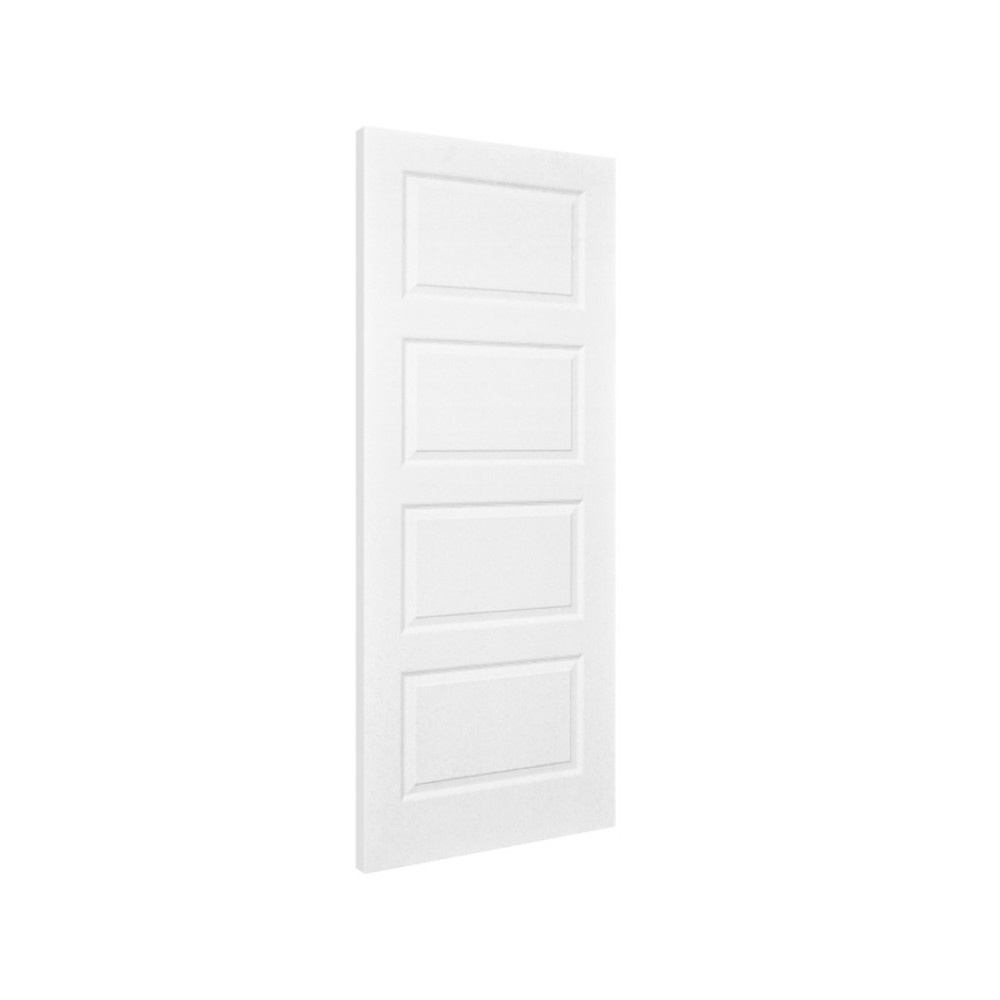 HOLZTUR ประตู HDF 4ลูกฟัก รุ่น 404 ขนาด 80x200 ซม. สีรองพื้นขาว (ไม่เจาะรูลูกบิด)