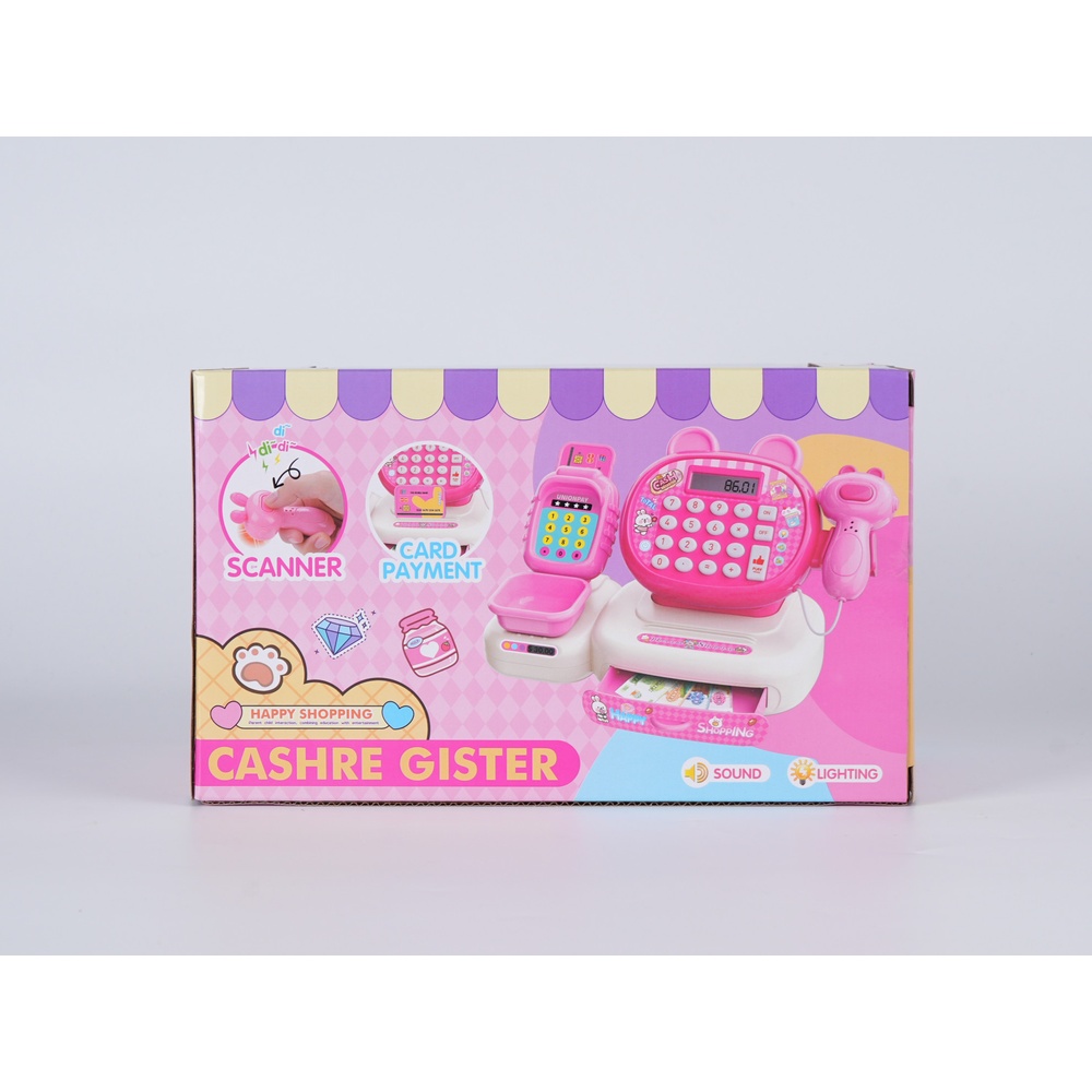 TOYS ของเล่นเครื่องแคชเชียร์คิดเงินพร้อมอุปกรณ์ไอศกรีม รุ่น M858-3H ขนาด 28x17x17 ซม. คละสี