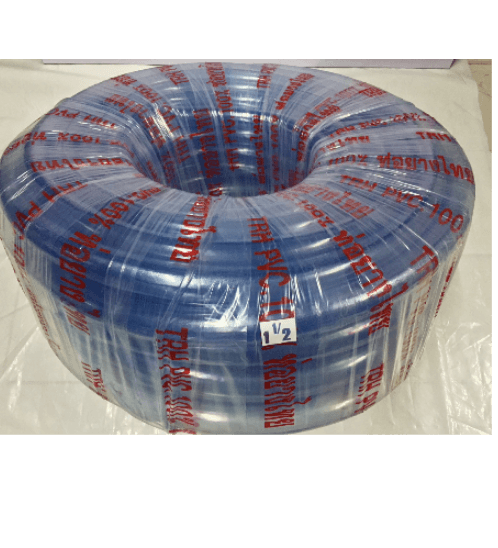 ท่อยางไทย สายยาง พีวีซี 1.1/2" 50 M. สีใส