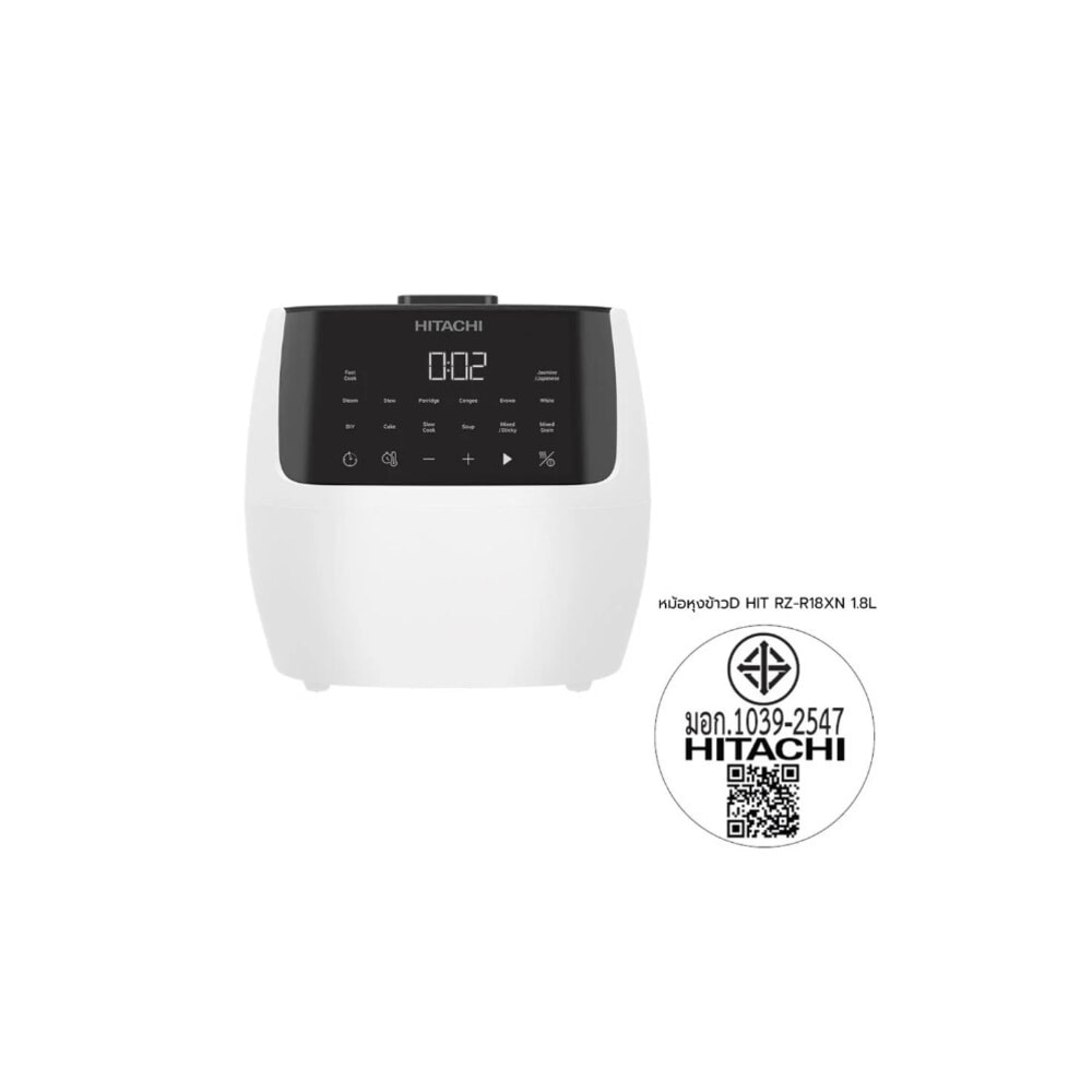 HITACHI หม้อหุงข้าวดิจิตอล ขนาด 1.8 ลิตร รุ่น RZ-R18XN สีขาว